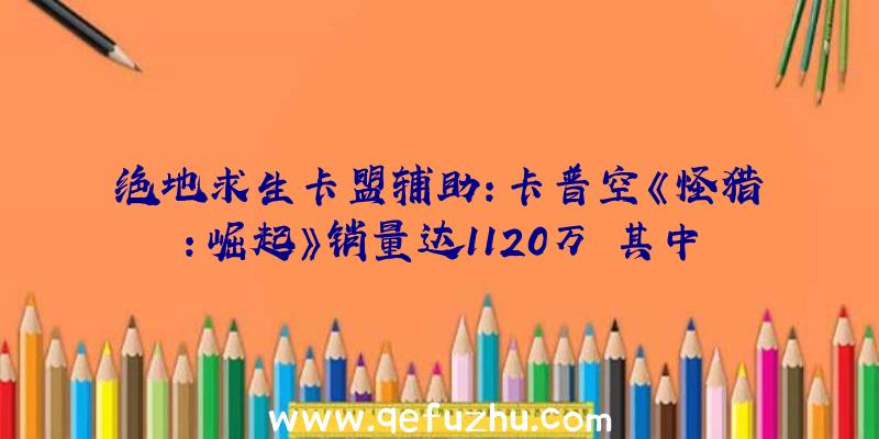 绝地求生卡盟辅助：卡普空《怪猎：崛起》销量达1120万